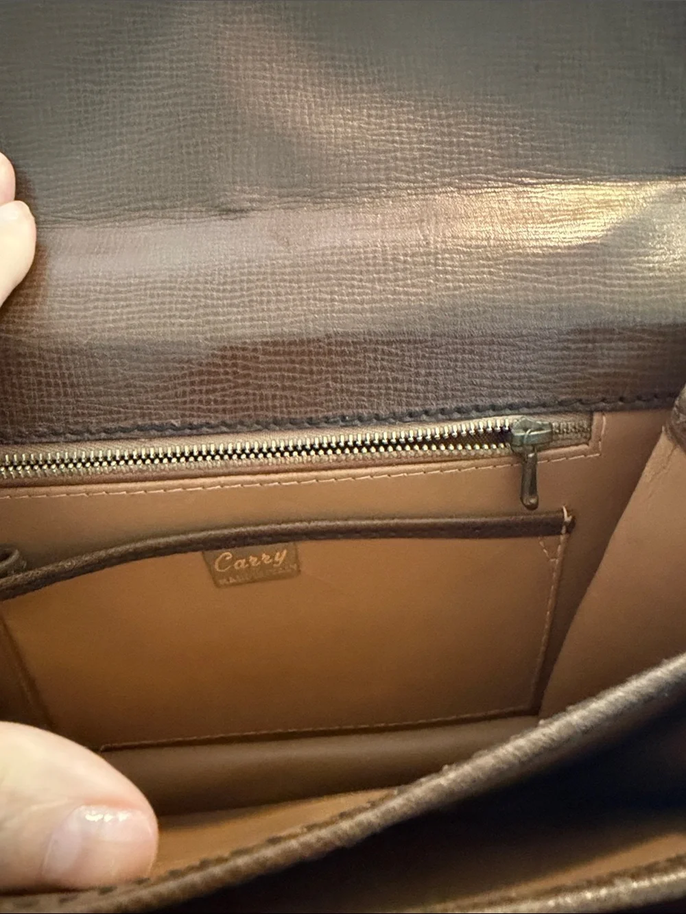 Classic leather vintage  Brown Structured Top-Handle Women's Bag
